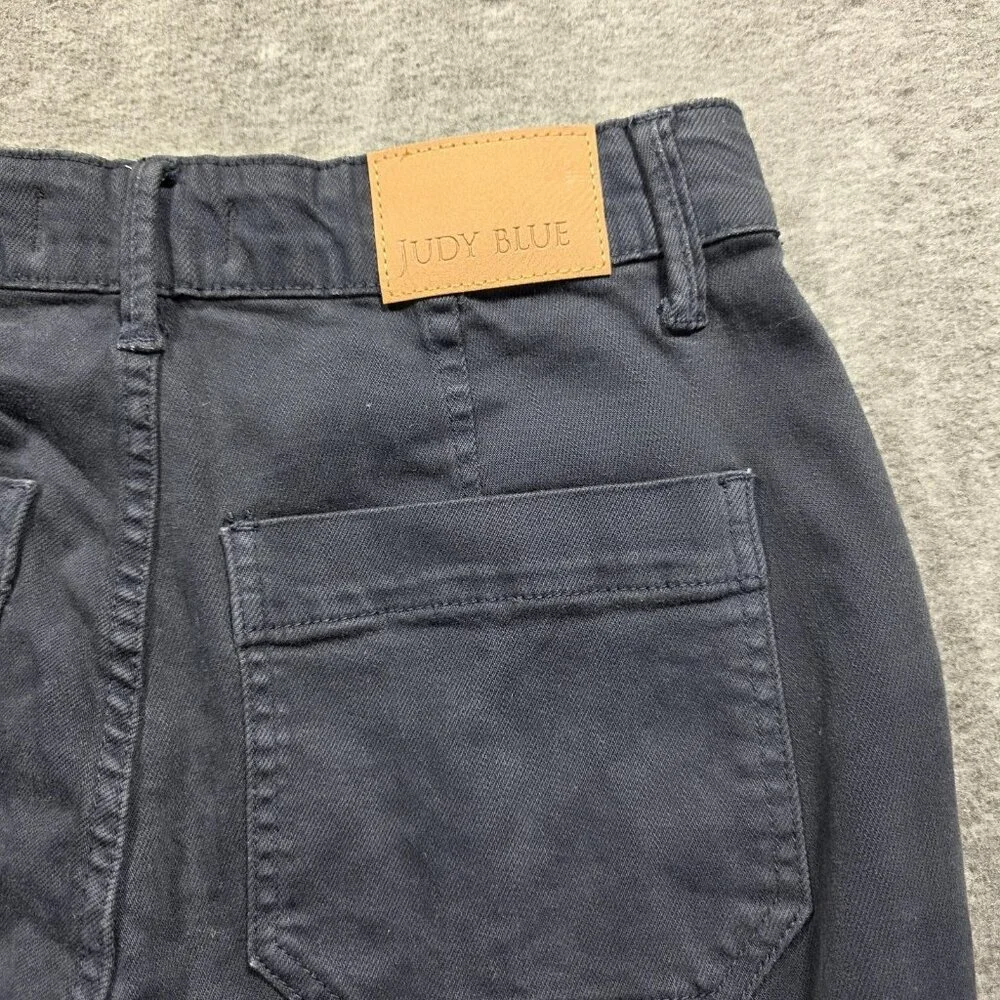 Judy Blue Pants Womens 5/27 Blue Garment Dyed Utility Tapered Leg Casual JB88813